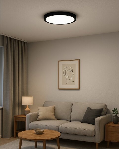 LED stropné svietidlo LED/32W/230V 3000/4000/6500K pr. 40 cm čierna