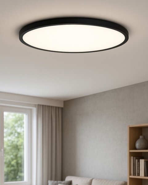 LED stropné svietidlo LED/40W/230V 3000/4000/6500K pr. 50 cm čierne
