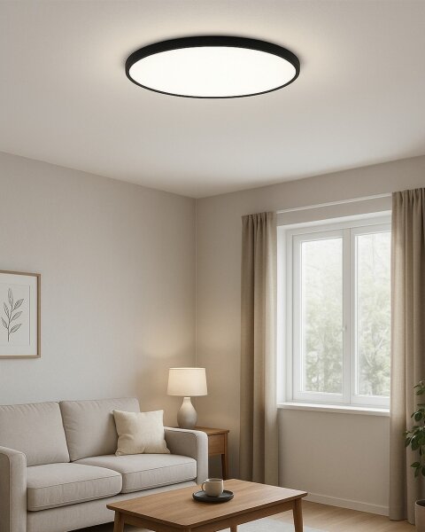 LED stropné svietidlo LED/40W/230V 3000/4000/6500K pr. 50 cm čierne