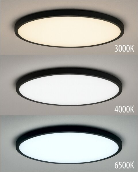 LED stropné svietidlo LED/24W/230V 3000/4000/6500K pr. 30 cm čierna