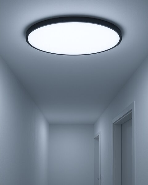 LED stropné svietidlo LED/40W/230V 3000/4000/6500K pr. 50 cm čierne