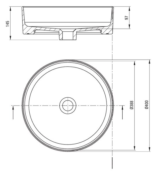 Deante Round, okrúhle umývadlo na dosku 405x405x145mm, biela lesklá, DEA-CGR_6U4S
