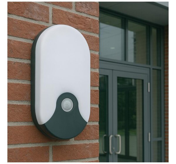 LED vonkajšie nástenné svietidlo s pohybovým senzorom LED/18 W/230 V IP44 antracit