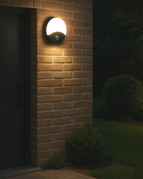 LED vonkajšie nástenné svietidlo s pohybovým senzorom LED/18W/230V IP44 antracit