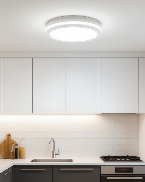LED Stropné svietidlo s pohybovým senzorom LED/20W/230V 3000/4000/6500K IP54 biele