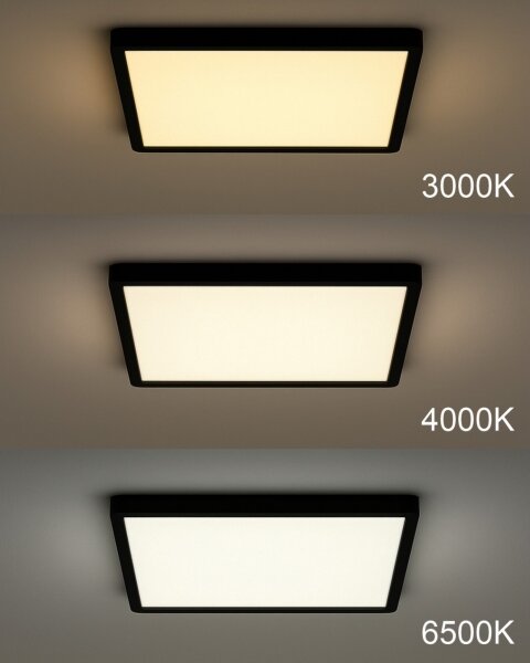 LED stropné svietidlo LED/32W/230V 3000/4000/6500K 40x40 cm čierne