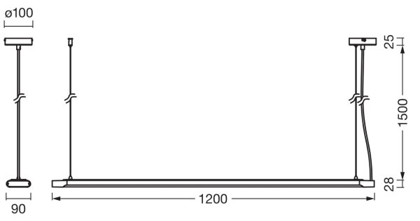 Ledvance - LED stmievateľné závesné svietidlo OFFICE LINE LED/40W/230V