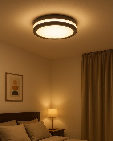 LED stropné svietidlo s pohybovým senzorom LED/20W/230V 3000/4000/6500K IP54 antracit