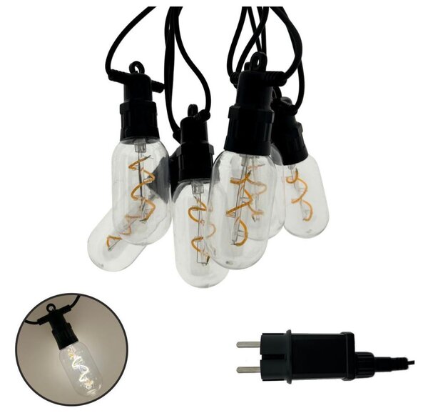 LED vonkajšia dekoratívna reťaz 6xLED/0,6W/230V 4,5 m IP44 čierna