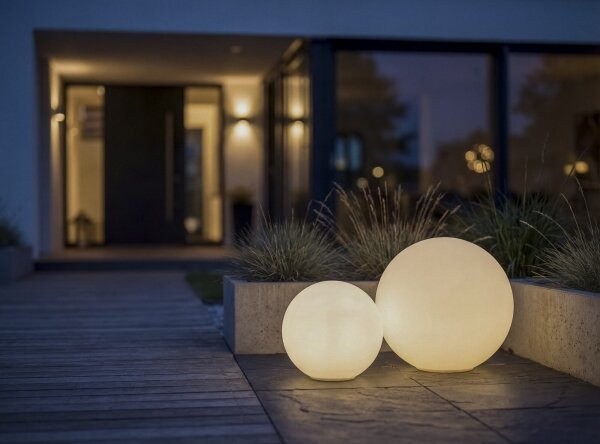 Kanlux 45931 - Vonkajšia lampa STONO 1xE27/20W/230V priemer 30 cm IP65 biela