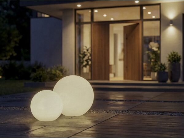 Kanlux 45931 - Vonkajšia lampa STONO 1xE27/20W/230V priemer 30 cm IP65 biela