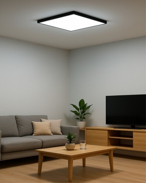 LED stropné svietidlo LED/40W/230V 3000/4000/6500K 50x50 cm čierne