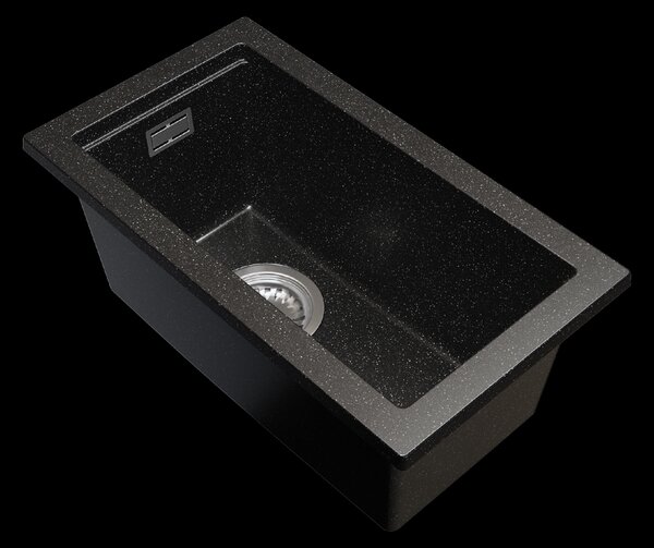 Gamma Decor 2850, 1-komorový granitový drez 280x500x207 mm, čierna škvrnitá, GMA-ZLE000161
