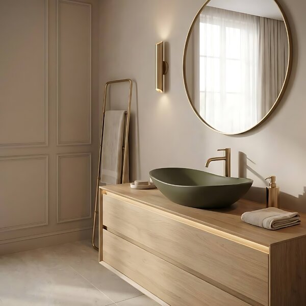 Rea Royal, umývadlo na dosku 615x355x155 mm, zelená matná, REA-U6372