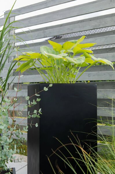 Kvetináč BLOCK, sklolaminát, výška 80 cm, antracit, outlet