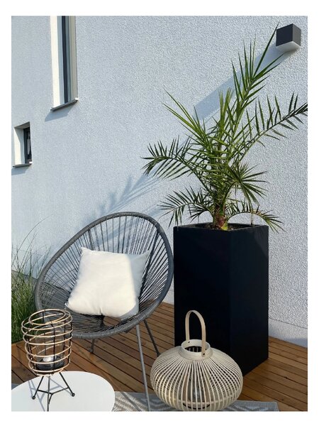 Kvetináč BLOCK, sklolaminát, výška 80 cm, antracit, outlet