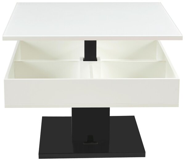 KONFERENČNÝ STOLÍK, čierna, biela, kov, sklo, kompozitné drevo, 80/80/47 cm Livetastic - Stolíky do obývačky, Online Only