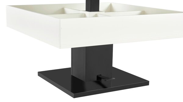 KONFERENČNÝ STOLÍK, čierna, biela, kov, sklo, kompozitné drevo, 80/80/47 cm Livetastic - Stolíky do obývačky, Online Only