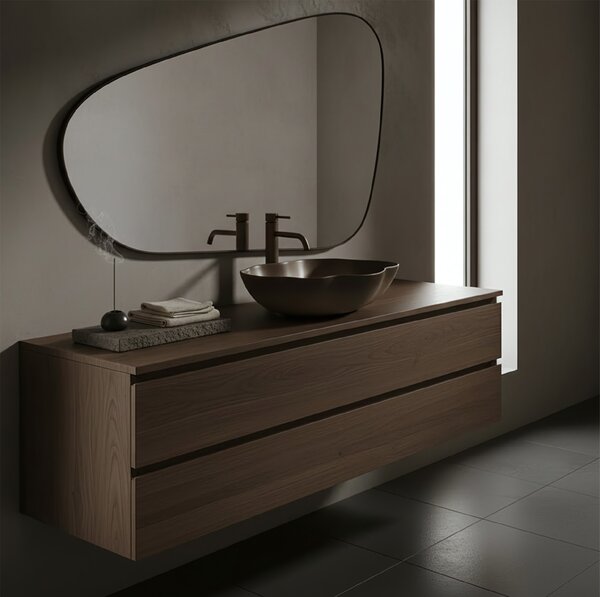 Rea Pearl, umývadlo na dosku 505x380x135 mm, béžová-hnedá-Ombre, REA-U0629