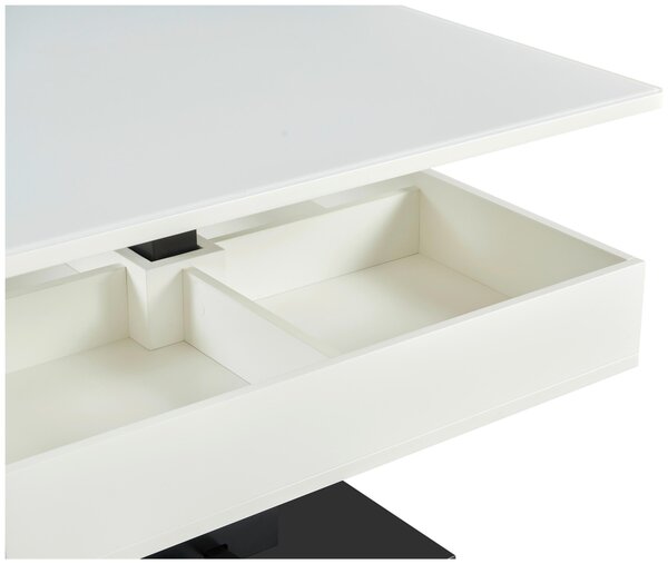 KONFERENČNÝ STOLÍK, čierna, biela, kov, sklo, kompozitné drevo, 80/80/47 cm Livetastic - Stolíky do obývačky, Online Only