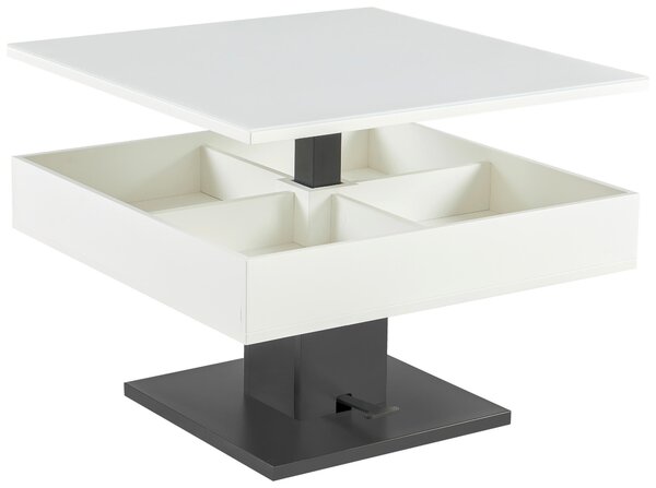 KONFERENČNÝ STOLÍK, čierna, biela, kov, sklo, kompozitné drevo, 80/80/47 cm Livetastic - Stolíky do obývačky, Online Only