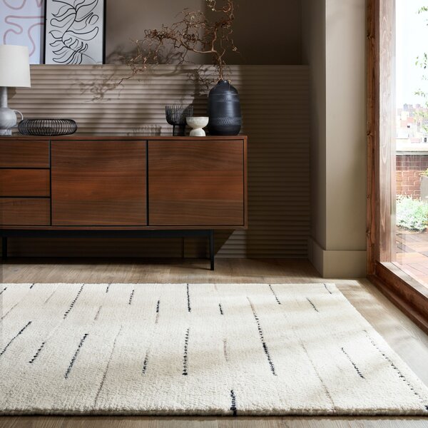 Flair Rugs , Kusový koberec Dottie Linear Black/White, 120x170, biela, viacfarebná, obývacia izba