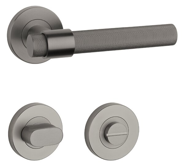 Dverové kovanie MP SH - OVAL - R 1743 PRO 8 MM (T PVD - Titan PVD), kľučka-kľučka, Bez spodnej rozety, MP Titan