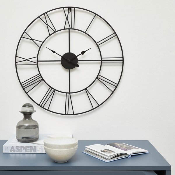 NÁSTENNÉ HODINY čierna 60 cm Ambia Home - Hodiny, Online Only
