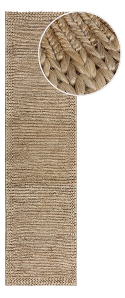 Flair Rugs , Behúň Drew Braid Border Natural, 60x230, béžová, chodba / predsieň