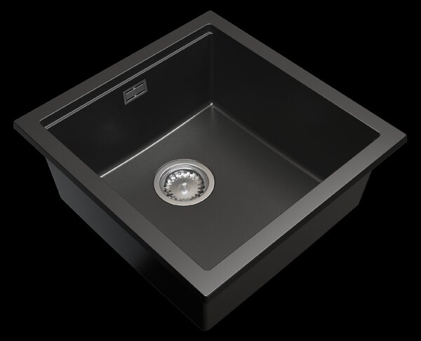 Gamma Decor 4850, 1-komorový granitový drez 480x500x215 mm, čierna, GMA-ZLE000156