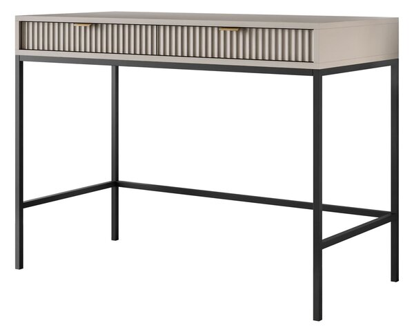 Toaletný stolík CORA kašmír + čierna + LED zrkadlo