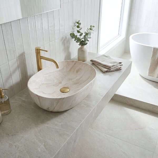 Rea Amelia Callisto, umývadlo na dosku 480x345x135 mm, imitácia kameňa, REA-U0637