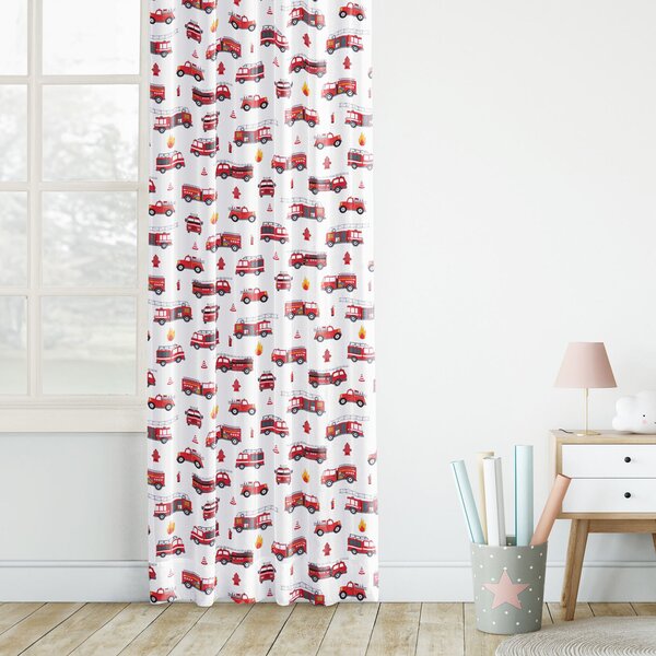 Goldea detský bavlnený záves - hasičské autá 140x150 cm