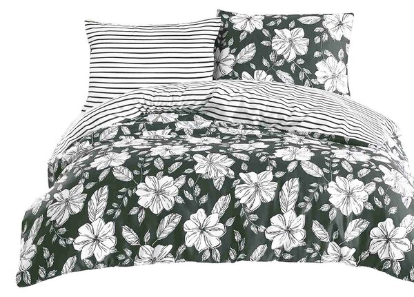 SATÉNOVÉ OBLIEČKY SATYNLOVE EXCLUSIVE HAKKI GREEN 200X220 CM, 2KS 70X80 CM VZOROVANÉ