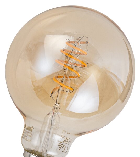 Sada 5 ks Inteligentné stmievateľné LED žiarovky E27 G95 Jantárová 4,9 W 320 lm 2500 K