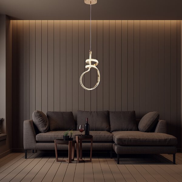 Toolight Toolight, LED závesné svietidlo, 24W, 4000K, G071-CP, zlatá, OSW-08669