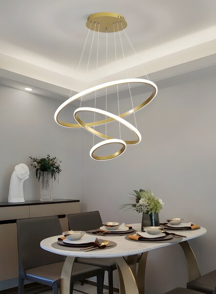 Toolight Toolight, závesné svietidlo 100cm, 60W, 3000K, LHJ010-CP4, zlatá matná, OSW-50003