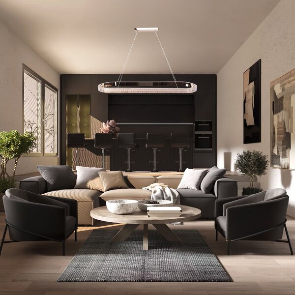 Toolight Toolight, LED závesné svietidlo 90cm APP1751-CP, zlatá lesklá, OSW-06065