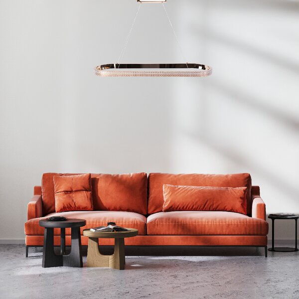 Toolight Toolight, LED závesné svietidlo 90cm APP1751-CP, zlatá lesklá, OSW-06065