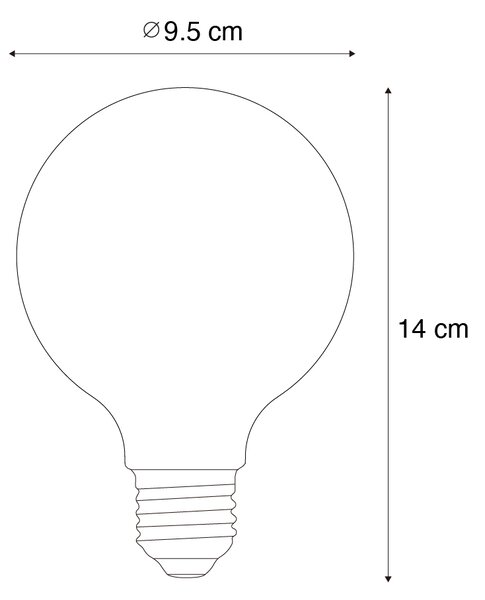Sada 5 inteligentných stmievateľných LED žiaroviek E27 G95 jantárových 4.9W 320 lm 2500K Zigbee
