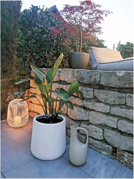 Kvetináč VEKRA, výška 40 cm, sklolaminát, biely