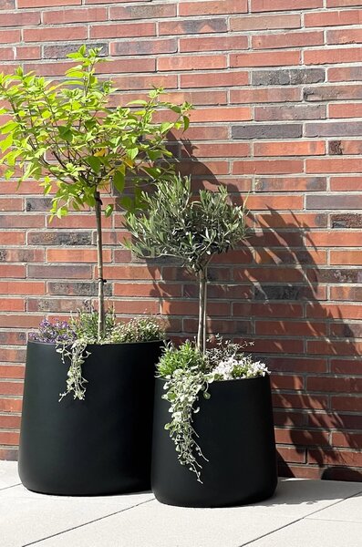 Kvetináč VEKRA, sklolaminát, výška 50 cm, čierna