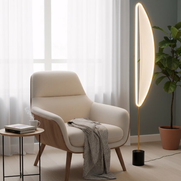 Toolight Toolight, LED voľne stojaca lampa 159cm, 42W, 4000K, 3000lm, G126-F, čierna-zlatá, OSW-02618