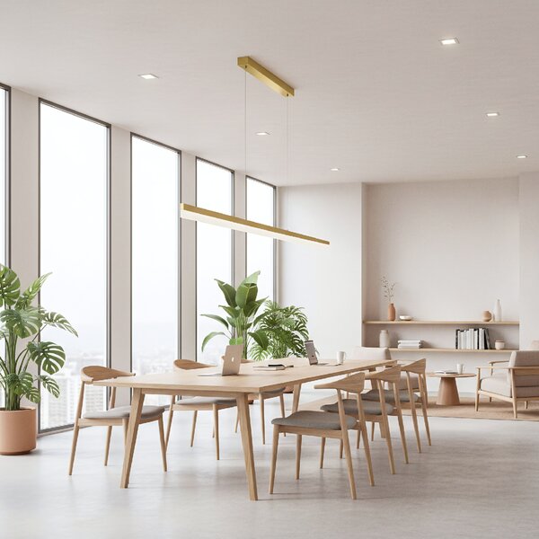 Toolight Toolight, LED stropné svietidlo 200cm, 48W, 4000K, APP1697-CP, zlatá matná, OSW-07893