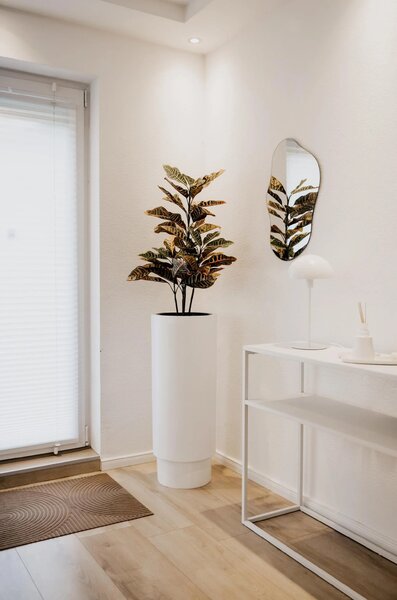 Kvetináč ESCADA, sklolaminát, výška 90 cm, biely