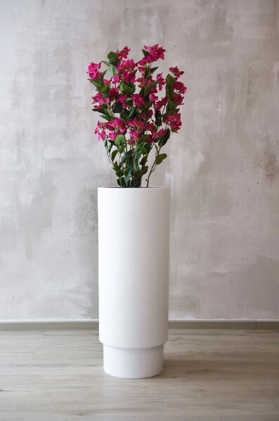 Kvetináč ESCADA, sklolaminát, výška 90 cm, biely