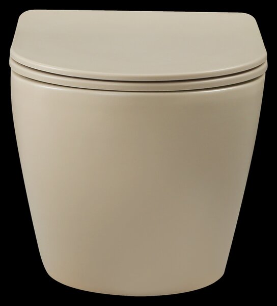 Invena Tavro, závesná misa 490x360x350 mm + WC sedadlo, QFS, béžová-cappuccino, INV-CE-71-008-Y