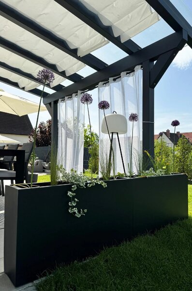 Kvetináč ELEMENTO SLIM, sklolaminát, šírka 90 cm, antracit