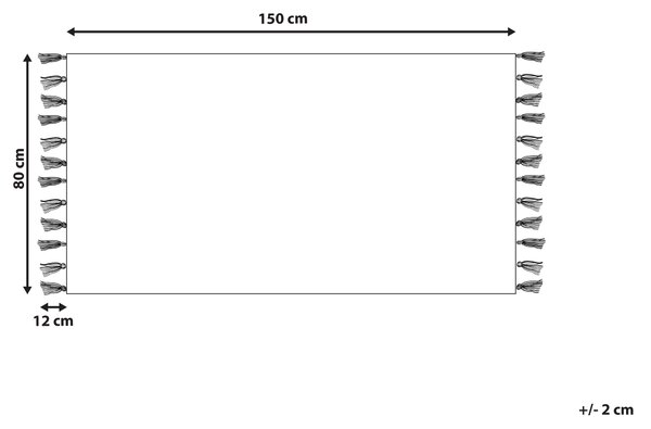 Koberec červený bavlna 80 x 150 cm geometrický vzor so strapcami obdĺžnikový tvar boho orientálny štýl obývačka spálňa