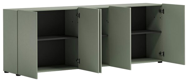 ŠIROKÁ KOMODA, zelená, 225/79/38 cm home24 - Online Only drobný nábytok, Online Only